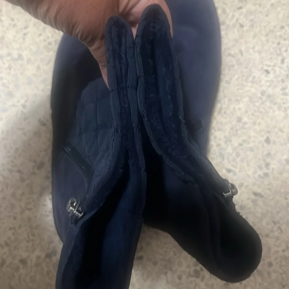 Lands' End 11 Blue Winter Rain Boots inside zipper